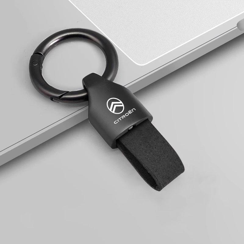 Bil Logotyp Nyckelring Mocka Nyckelring Nyckelring För Citroen C4 C3 C5 C5X e-C4 X e-C3 C-Crosser C-Elysee C1 Berlingo C6 C2 Tillbehör