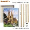 Ruopoty DIY Frame Painting By Numbers Landscape Wall Art Picture Drawing Picture By Numbers Castle For Living Room