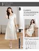 Elegant French White Summer Dress - Designer Style, Slim Fit, Long Skirt