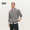 Semir Men's Half-Placket High-Neck Wool Blend Knit Sweater