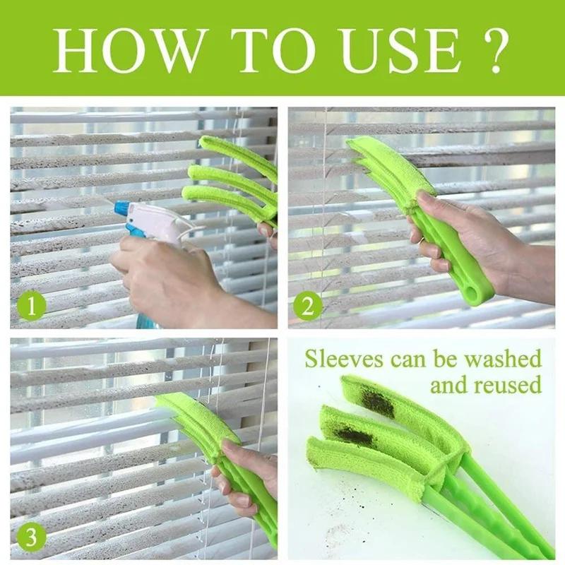 Microfiber Venetian Blind Duster Window AC Car Vent Cleaner Dust Removal Brush Home Cleaning Tool