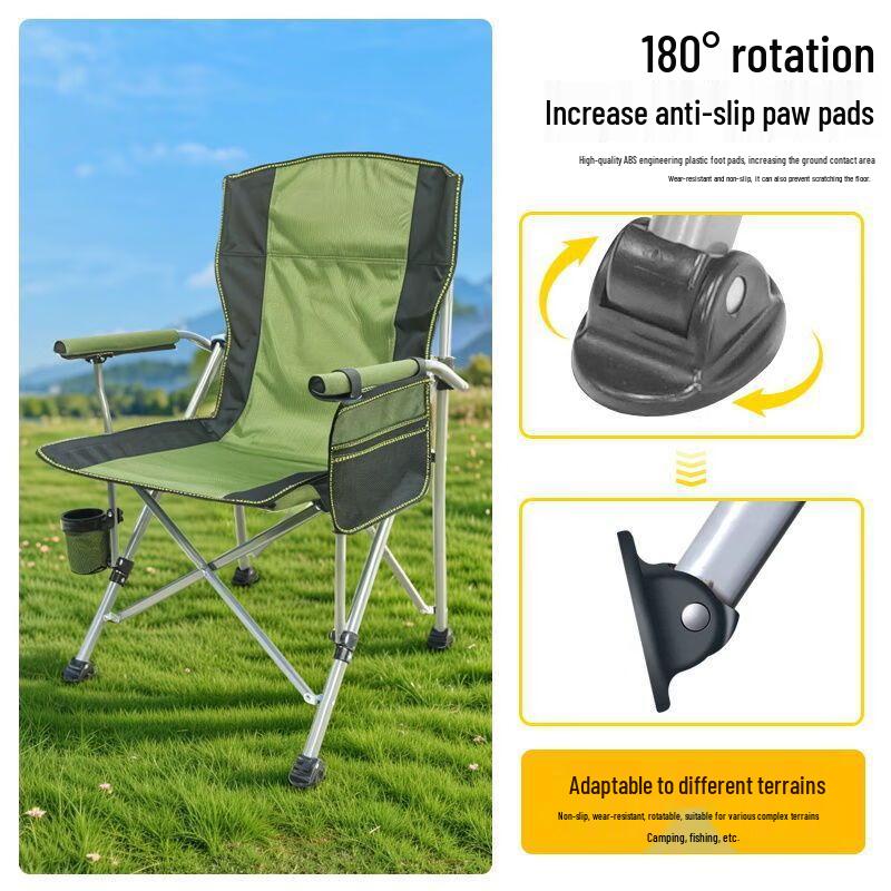 OEING Outdoor Folding Portable Armrest Chair