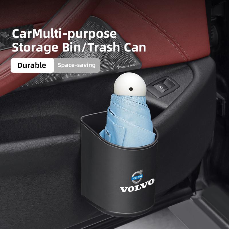 Car Door Side Storage Bin Foldable Storage Box Vehicle Leather Interior Storage Case  Decorative For Volvo V60 V40 XC60 XC90 V70