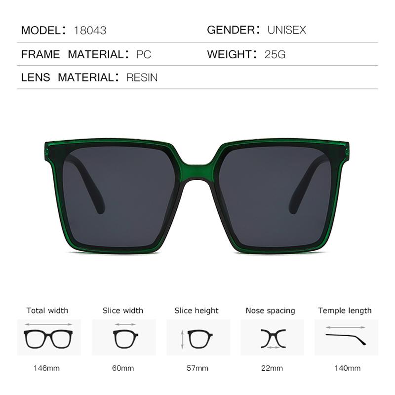Big Square Frame Sunglasses Unisex Vintage Men Women Fashion Driving Fishing Sun Glases UV400 Outdoor Street Shooting Retro Male Female Sunglasses