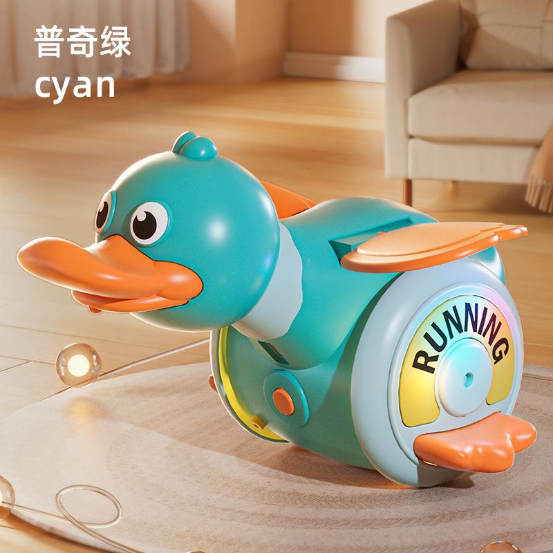 Electric Rotating Foraging Duck Toy With Sound And Light Cute Baby Guide To Learn Climbing Kids Gift