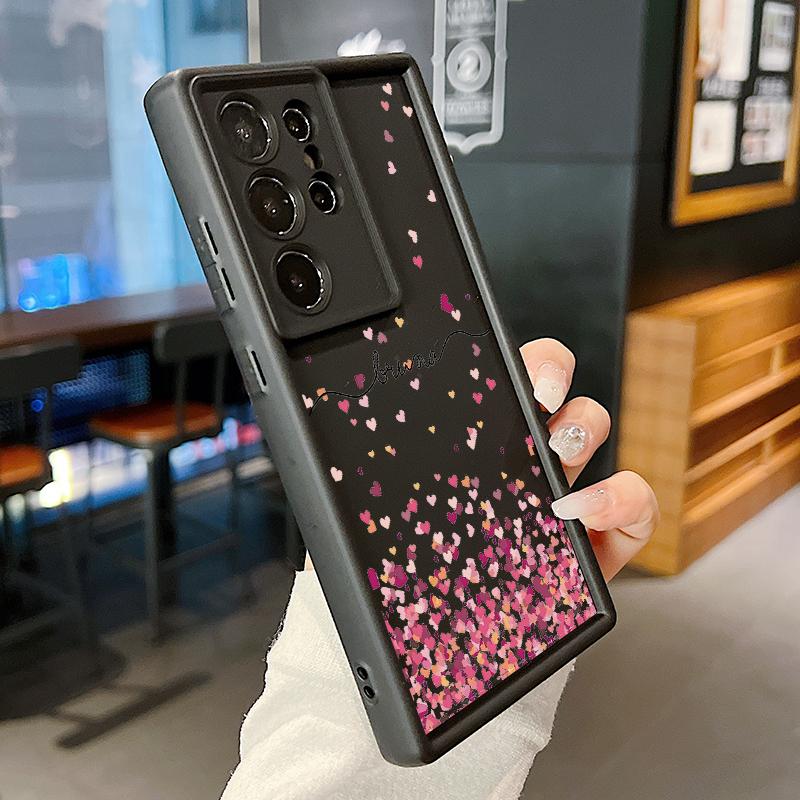 Para Samsung S24 FE S23 Plus S22 Ultra S21 FE S20 A54 A52 A34 A15 A14 Capa de telefone Little Love Heart Pattern Silicone macio à prova de choque