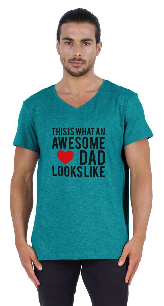 Inkmeso   This Is What An Awesome Dad Looks Like   Quotes Tshirt For Men Cotton Jersey Novelty Humor Tee