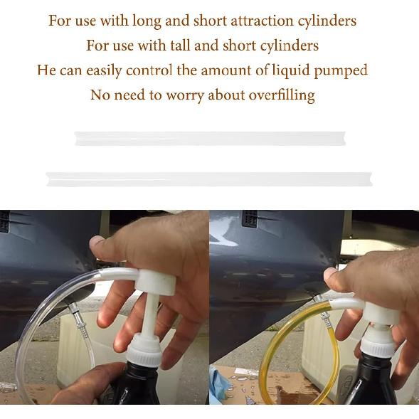 4 CC Fluid Pump for Quart Bottles, Automotive Quart Bottle Hand Pump with Flexible Tube, Fluid Pump Transfer Gear Oil Transmission and Differential