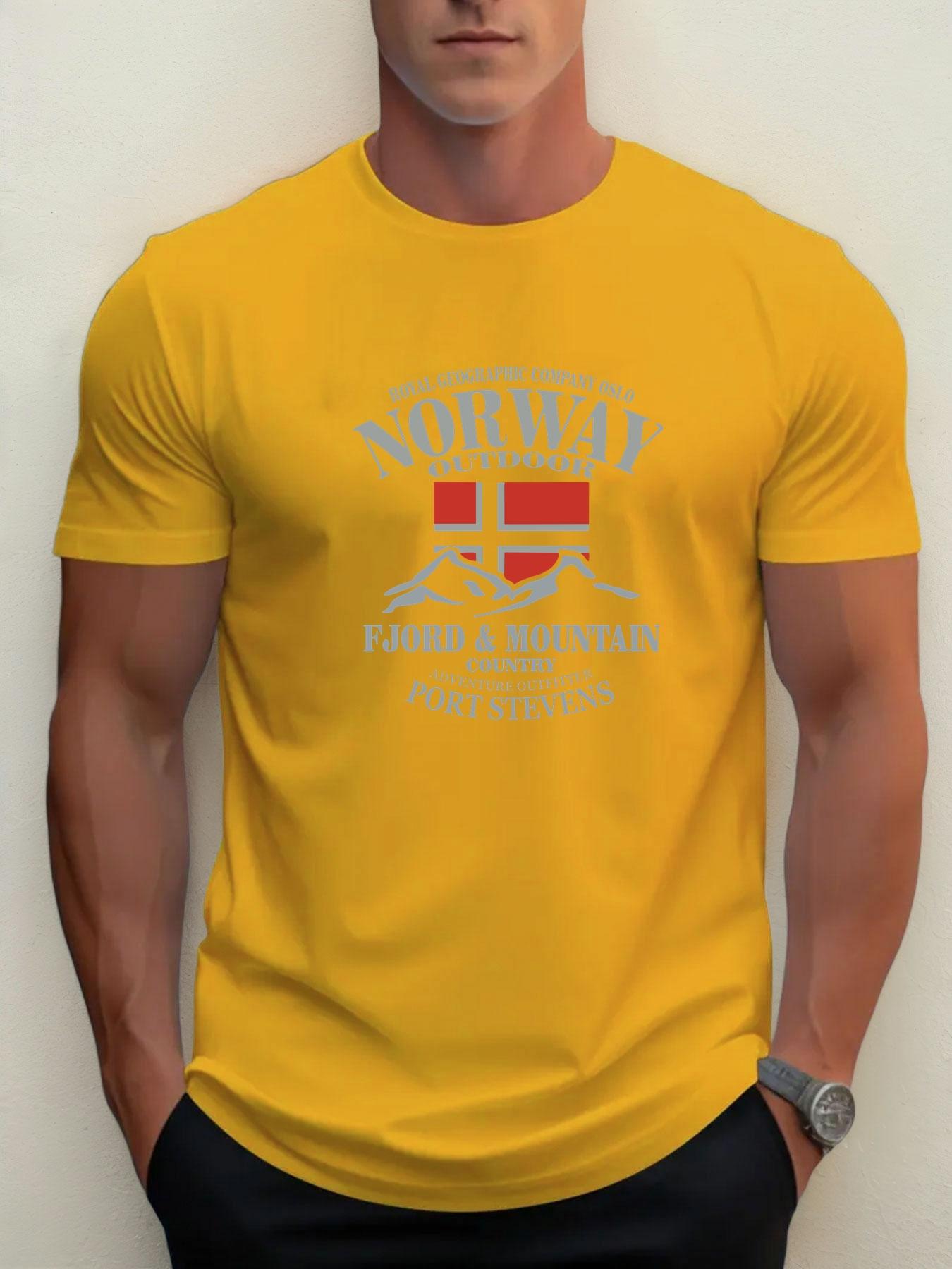 

Norwegian Flag Print 100 Cotton Trendy Men Woment Tshirt Summer Autumn Daily Outdoor Sports Casual Loose Street Short Sleeve 4XL