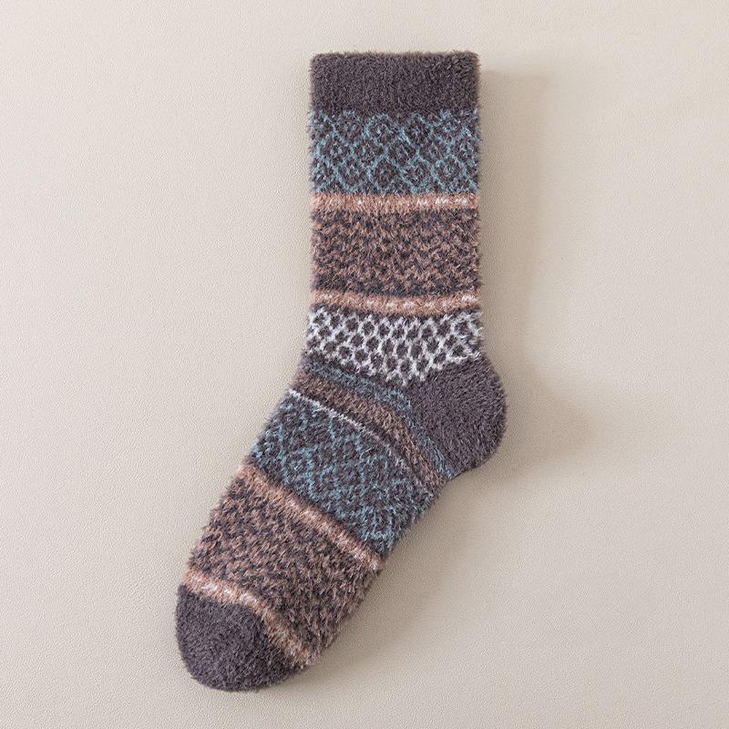Autumn and Winter Coral Fleece Socks for Women Warm Floor Socks Home Tube Socks Sleep Socks Half Fleece