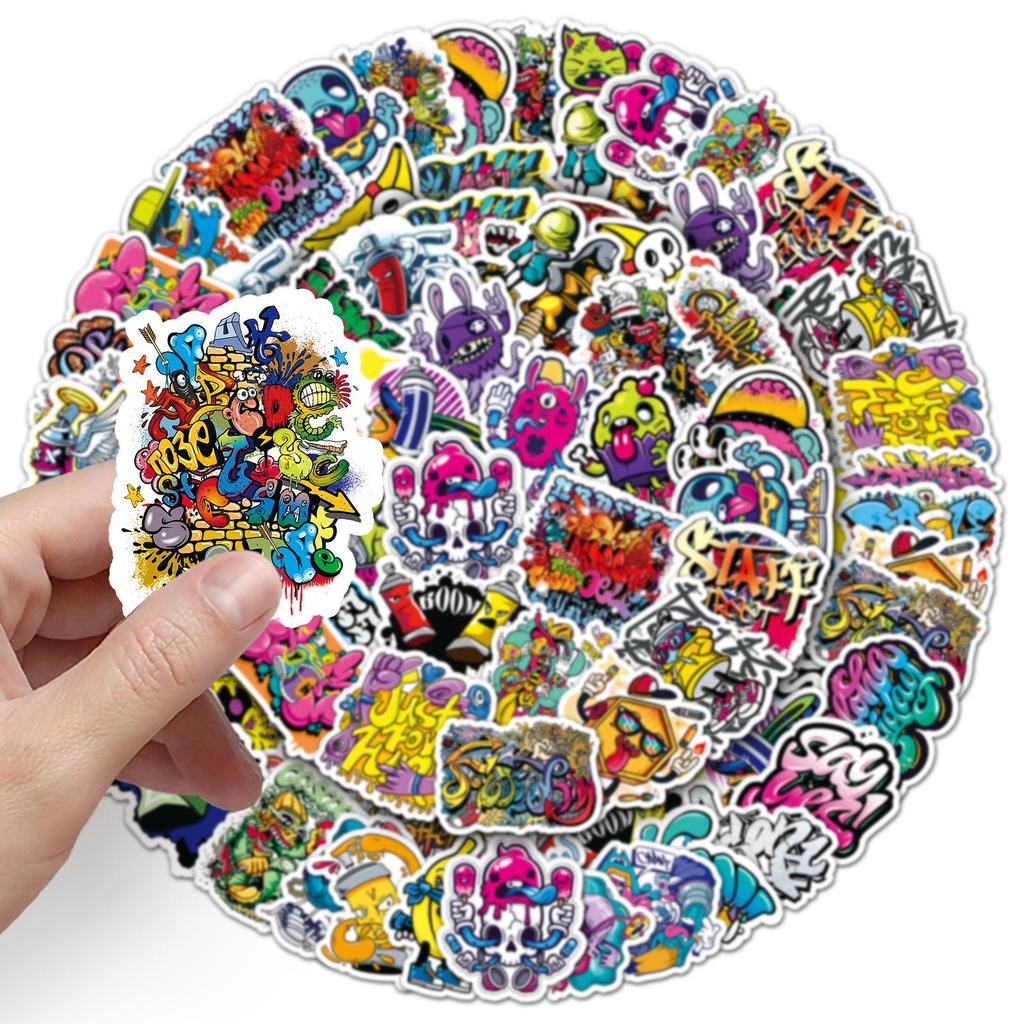 50 Trendy Waterproof Graffiti Stickers for Luggage, Skateboards, Computers, and Tablets