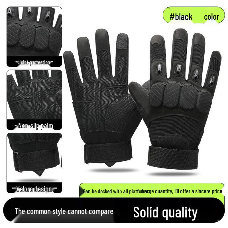Men's Full-Finger Outdoor Tactical Gloves - Cut-Resistant, Wear-Resistant for Motorcycle Riding & Combat