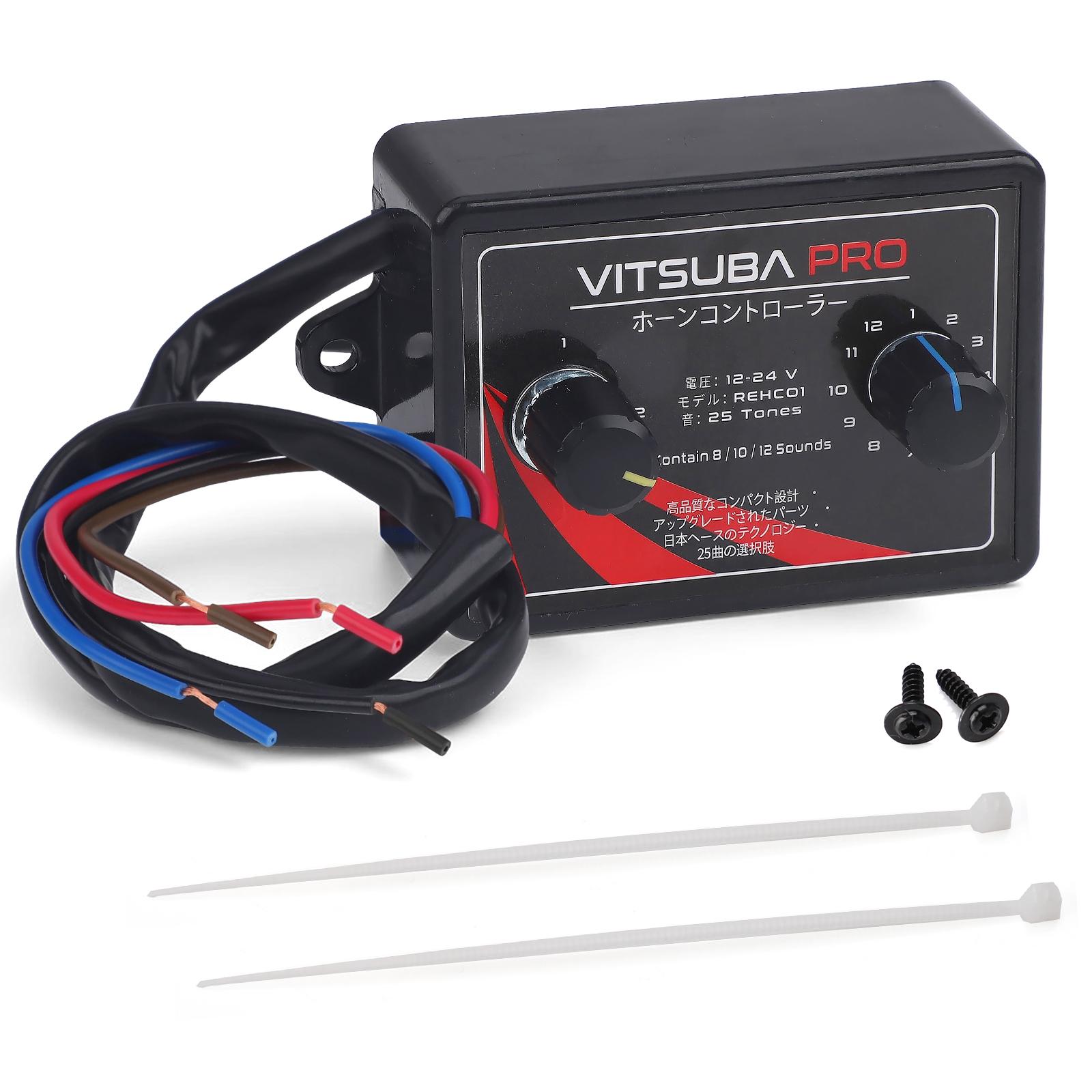 

Universal Car 12-24V 25 Tones Music Horn Controller Snail Air Horn Control Unit Black ABS Plastic For Truck Auto 12 Volt