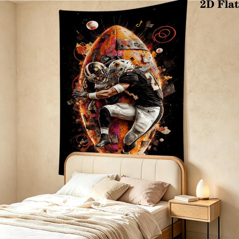 Football Wall Tapestry Aesthetic Wall Hanging Printed Fabric Blanket Decorative Tapestries for Bedroom Living Room Home Decor