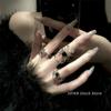 Gothic Electroplating Black Heart Spider Web Opening Finger Rings Irregular Y2K Vintage Rings Punk Gothic Jewelry Party Gifts