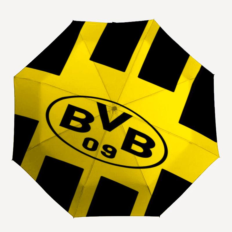 Borussia Dortmund Theme Automatic Umbrella, Lightweight & Portable, 8 Rib, Perfect for Outdoor Travel, Birthdays, Christmas, Gifts.