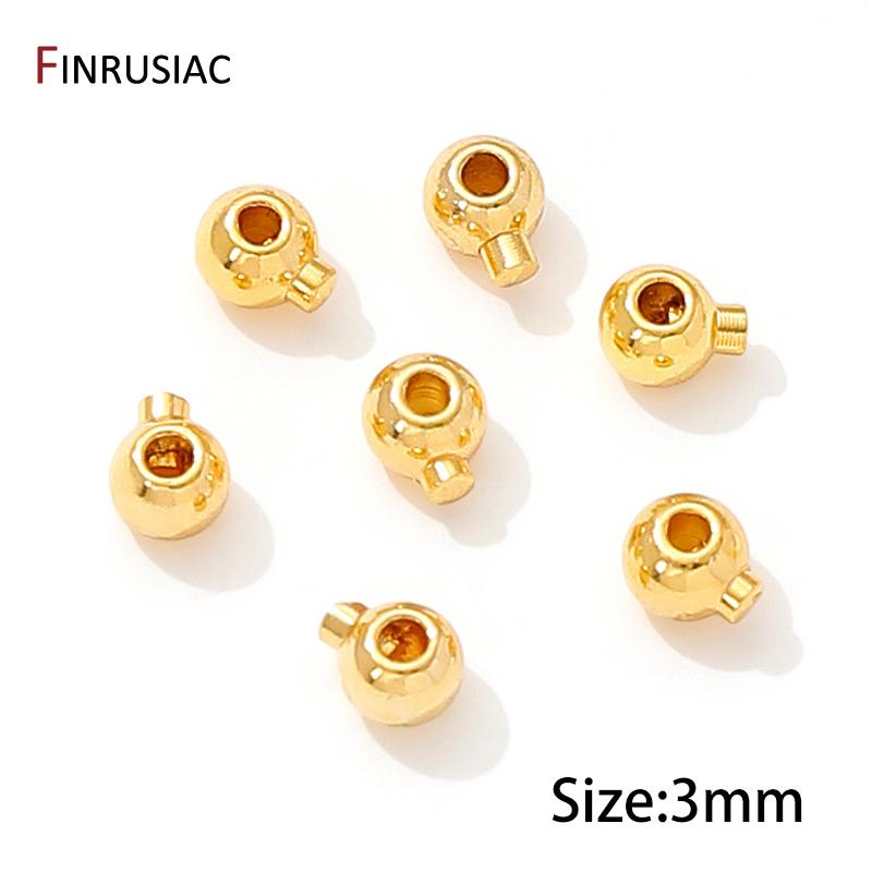18K Gold Plated Brass Positioning Clasps Stopper Spacer Bead Crimp End Beads,Lamps For Jewelry,DIY Jewelry Making Supplies