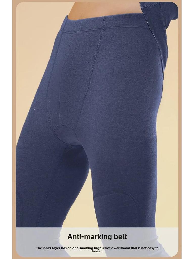 Juyitang Herren Schwarz & Gold Thermounterwäsche-Anzug - Doppelseitig gebürstetes nahtloses Design für Herbst & Winter