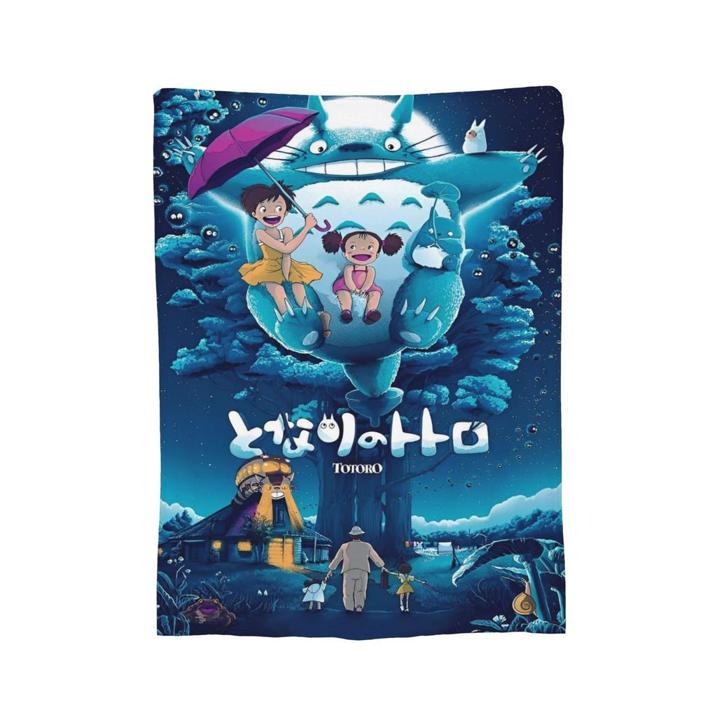 Cute T-Totoros Miyazaki Hayao Blanket Flannel Textile Decor Multi-function Super Soft Throw Blankets for Bed Office Bedspread