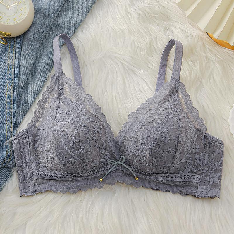 Sweet underwear women's small breasts special gathering without steel rim thin lace sexy girl anti-sagging upper support bra cover