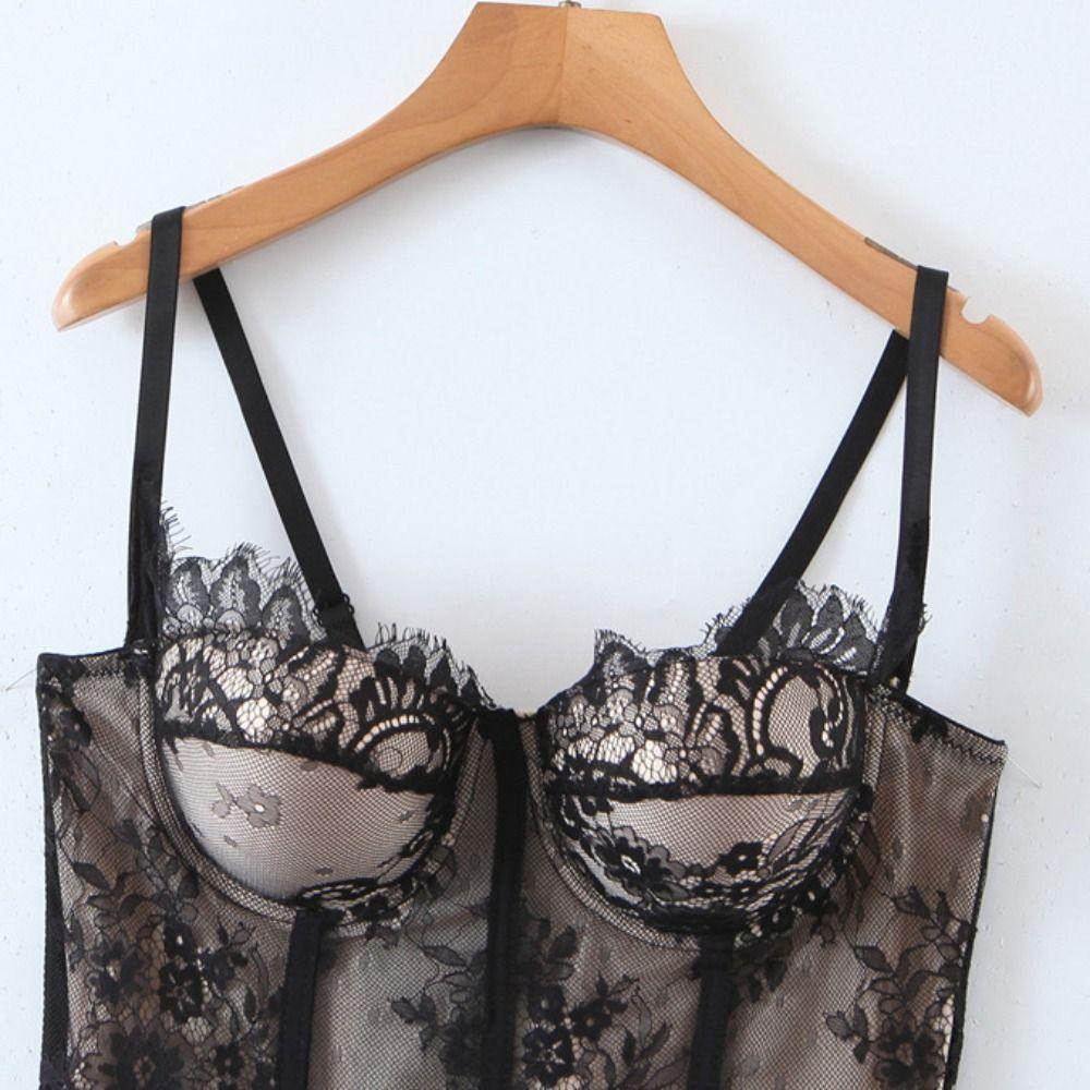 Hollow Lace Corset Slim fit Crop Tops Elegant Lace Camisole Travel