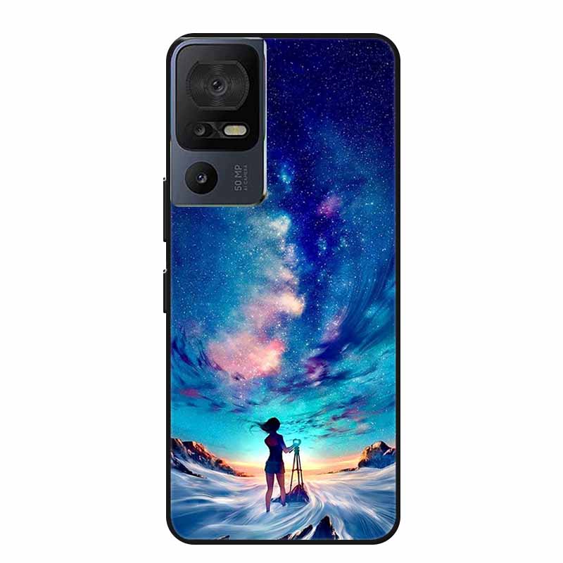 Für TCL 40 SE Handyhülle 40SE Hülle Schwarzes Silikon Weiche Rückseite Hülle Für TCL 40 SE Hülle Funda Für TCL40SE Capa 6.75" Schale