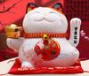 5" Ceramic Maneki Neko with Battery-Powered Waving Hand - Lucky Home Centerpiece & Gift (Fortune Symbol, Durable, Easy to Use)