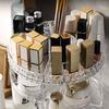 Round Diamond Texture Rotating Makeup Organizer Vanity Transparent PS Cosmetic Storage Rack