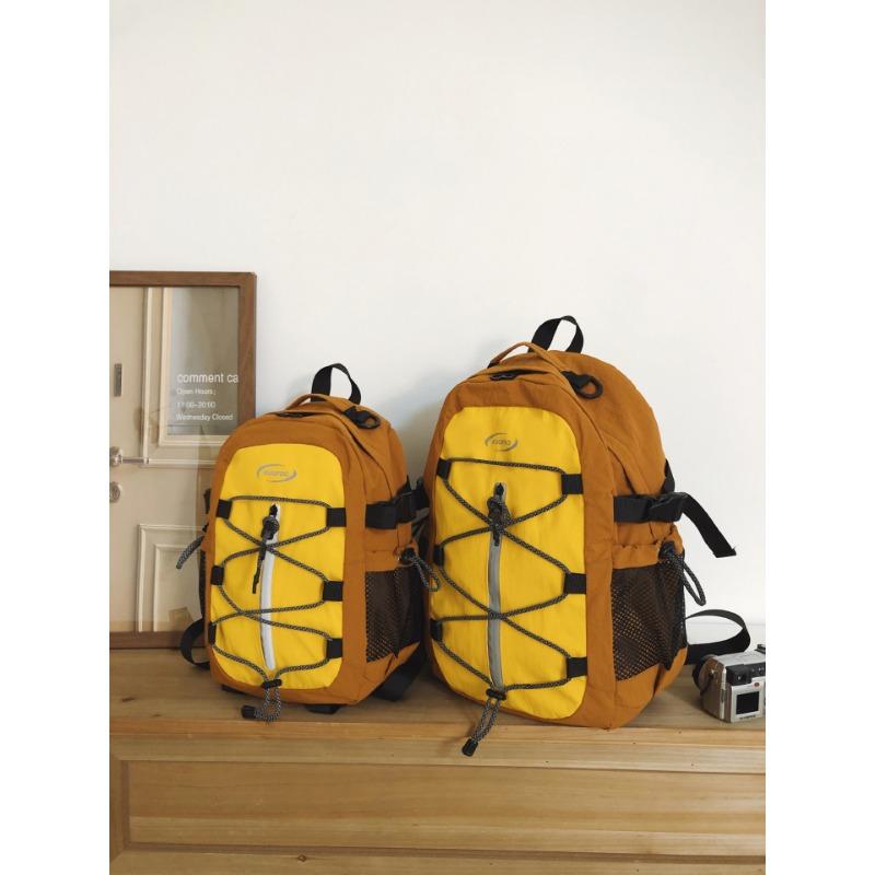 

Fresh Color-blocking Backpack for Couples, Lightweight Spring Outing Backpack Small жовтий