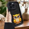 Phone Case: 2D Flat Design Suitable for iPhone 18 17 16 15 14 13 Pro Step Protection Case, Owl Wearing Glasses, Christmas and Halloween Gift
