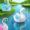 4 Pezzi Anatre Trasparenti Carine Resina Miniatura Figure Ornamenti Per Arte Fatta a Mano E Casa Giardino Decorazione Accessori Regalo