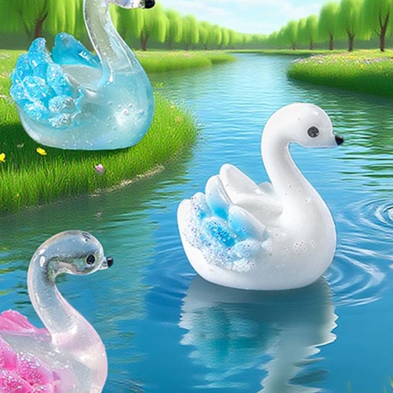4 Pezzi Anatre Trasparenti Carine Resina Miniatura Figure Ornamenti Per Arte Fatta a Mano E Casa Giardino Decorazione Accessori Regalo