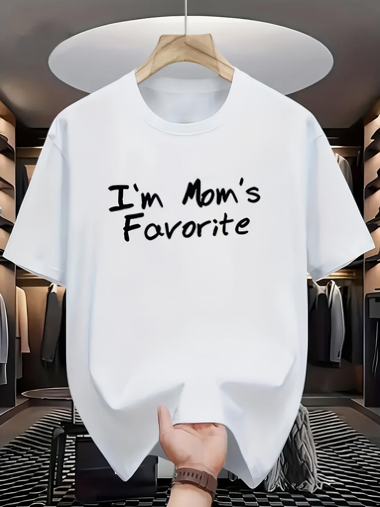 Unisexs Im Moms Favorite Graphic TShirt Solid Black Print Breathable LooseFit Round Neck Short Sleeve Suitable for Fitne