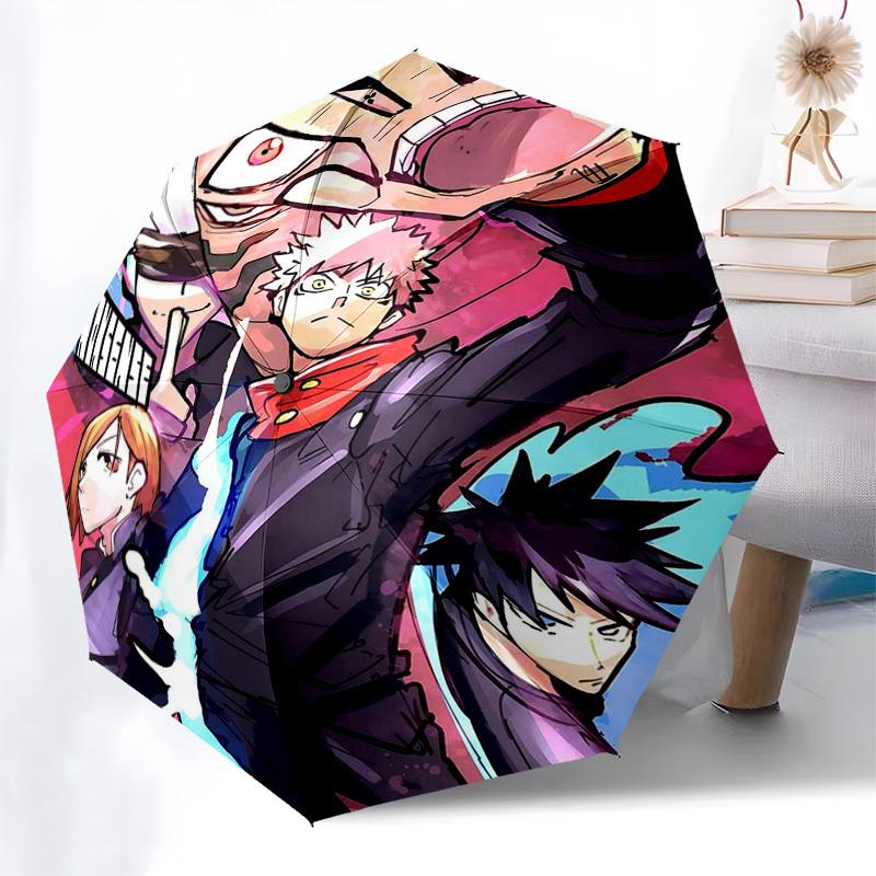 1pc Jujutsu Kaisen Inspired Automatic Opening Folding Umbrella with 8-Bone Iron Frame Perfect for Fans, Travelers, Daily Use, and Festive Gifts!M041