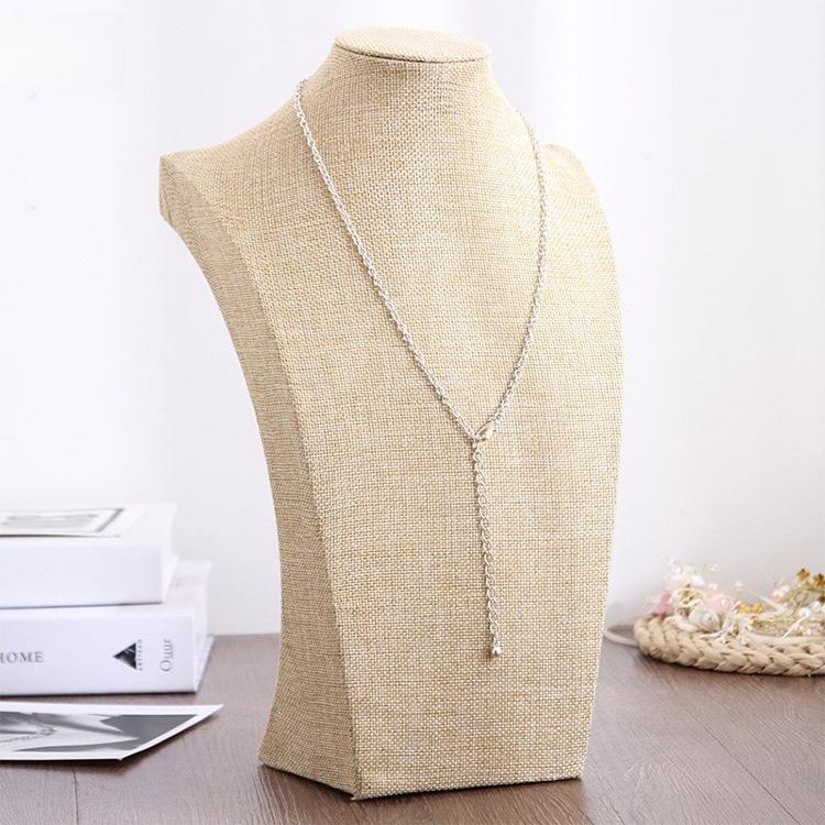 Flannel Necklace Display Stand Jewelry Neck Mould Jewelry Stand Portrait Model Neck Counter Jewelry Display Props