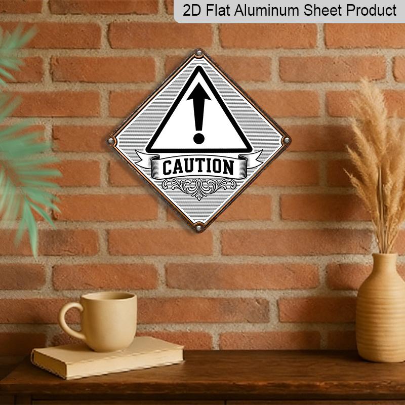 2D Flat - 1pc Metal Warning Decoration Gift with A Warning Arrow Theme, Designed for Colleagues, Suitable for Decorating Offices, Hallways, Garages