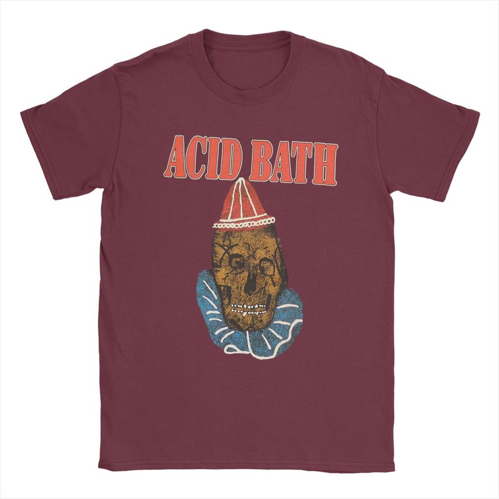 Men's T-Shirts Acid Bath Vintage 100% Cotton Tees Short Sleeve T Shirt Crew Neck Clothes 5XL