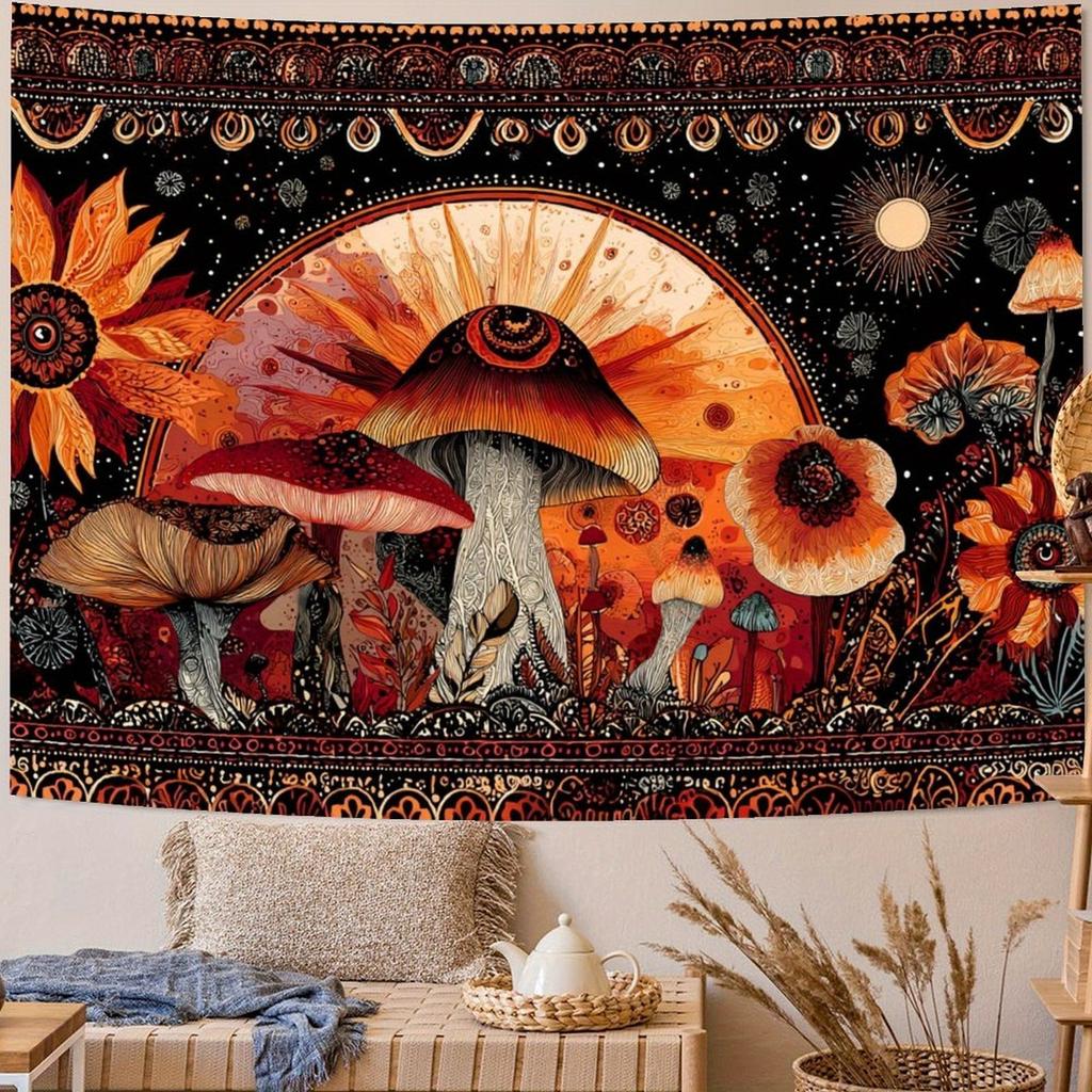 Mushroom Tapestry Hippie Tapestry for Bedroom Cute Tapestries Aesthetic Wall Tapestries Hanging for Bedroom Dorm Living Room