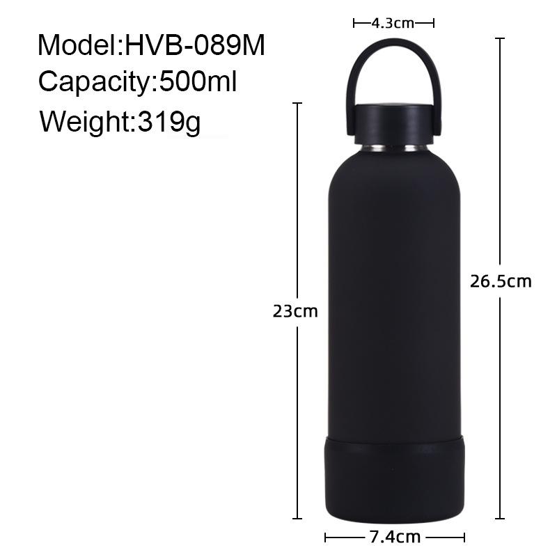 Double-Layer Stainless Steel Thermos Cup, Silicone Base, Portable Handle, Outdoor Water Cup, Simple Small Mouth Cup