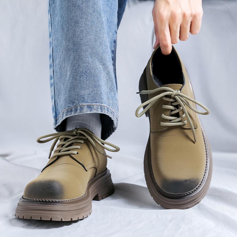 

Модная Высококачественная Обувь Оксфорды Уличная Спортивная Обувь с Круглым Носком Рабочая Обувь Мужская На Шнуровке Толстая Подошва Износостойкая Низкий Верх Брендовая Обувь для Пешего Туризма 44 темные хаки