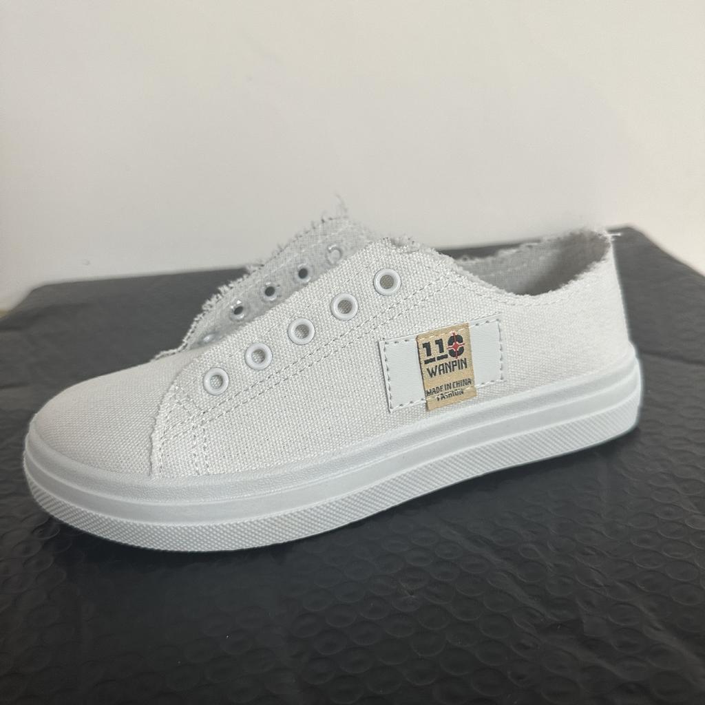 Canvas shoes children's autumn 2024 new women's shoes spring white shoes student sports flat shoes board shoes