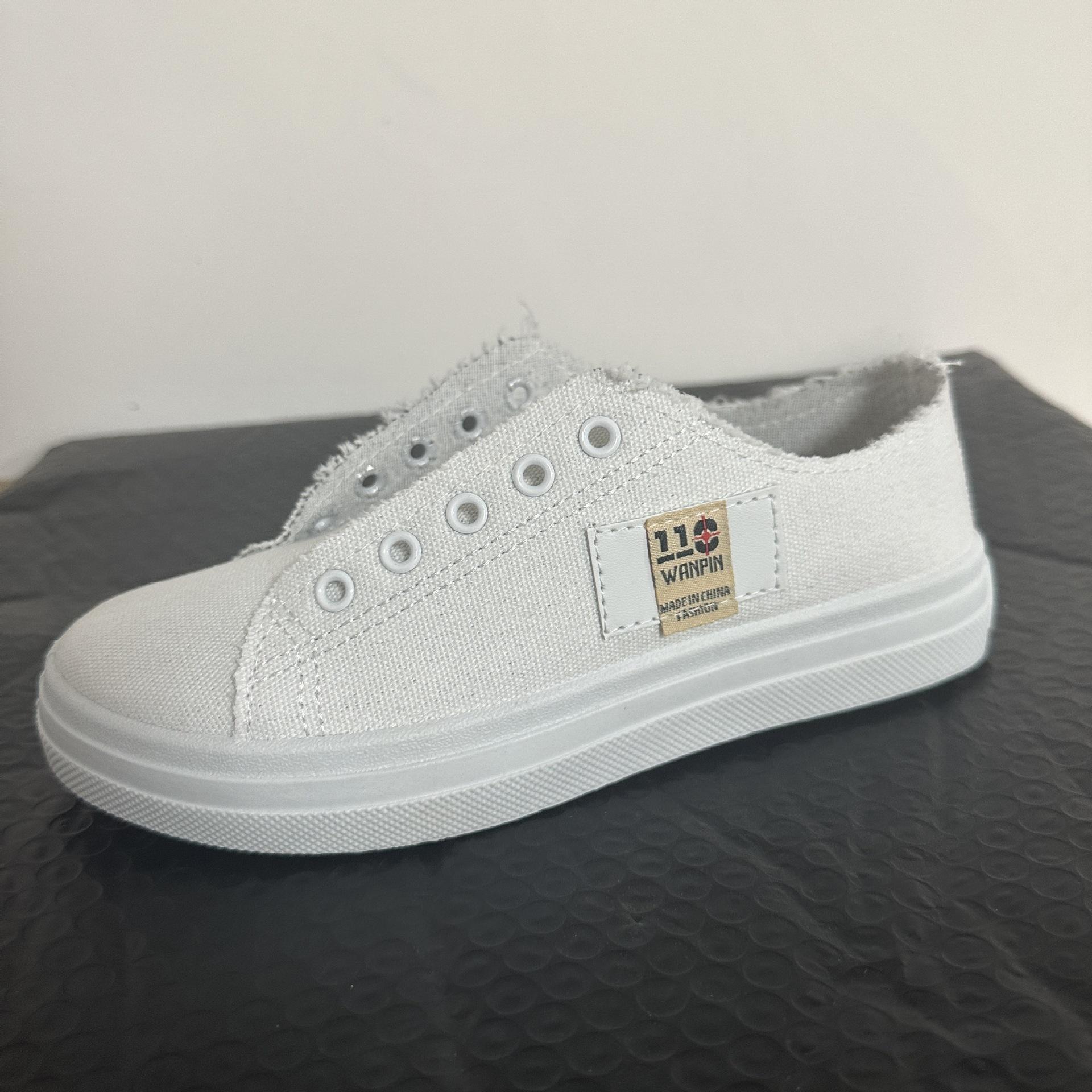 

Парусиновые туфли детские осень 2024 новые женские туфли весенние белые туфли студенческие спортивные туфли на плоской подошве обувь для доски 36