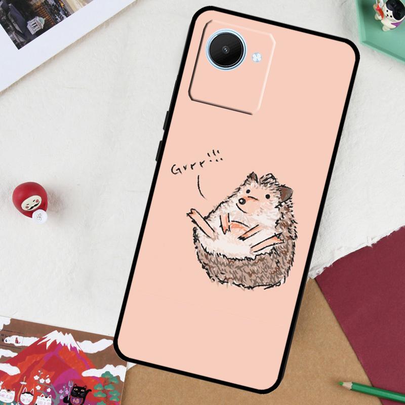 Hedgehog For Realme GT 7 Pro GT 6 5 6T 10 11 12 13 14 Pro Plus C61 C53 C51 C21Y C25S C75 C55 C67 Case