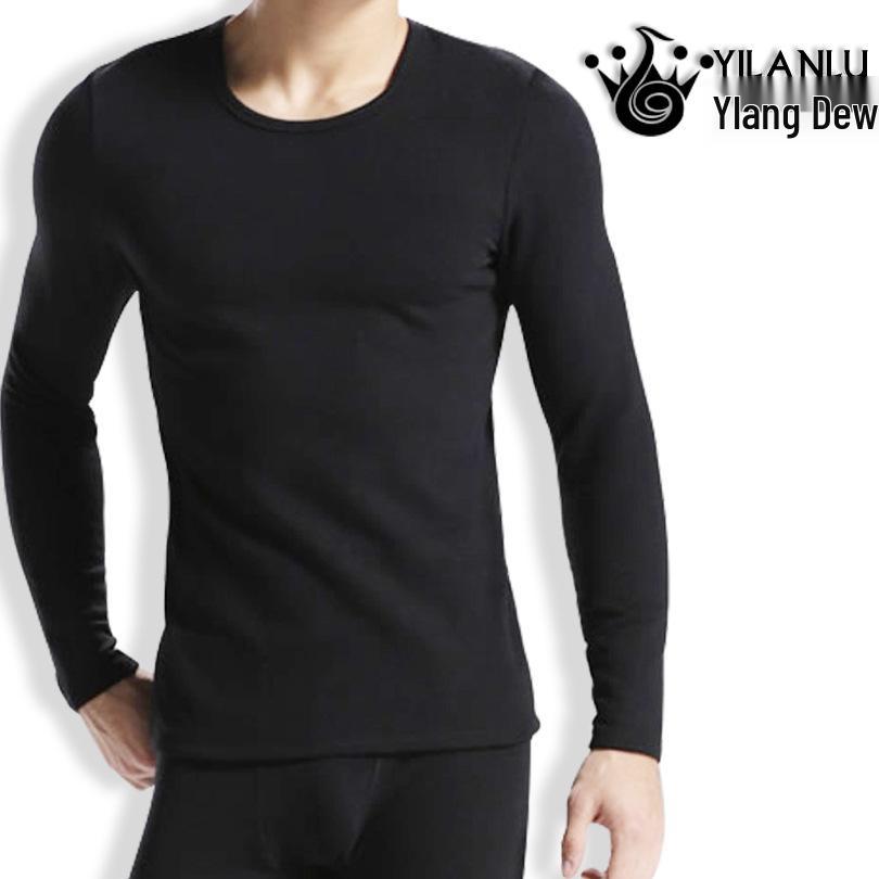 Men's Medium Thickness Lycra Cotton Slim Fit Long Sleeve Base Layer Shirt