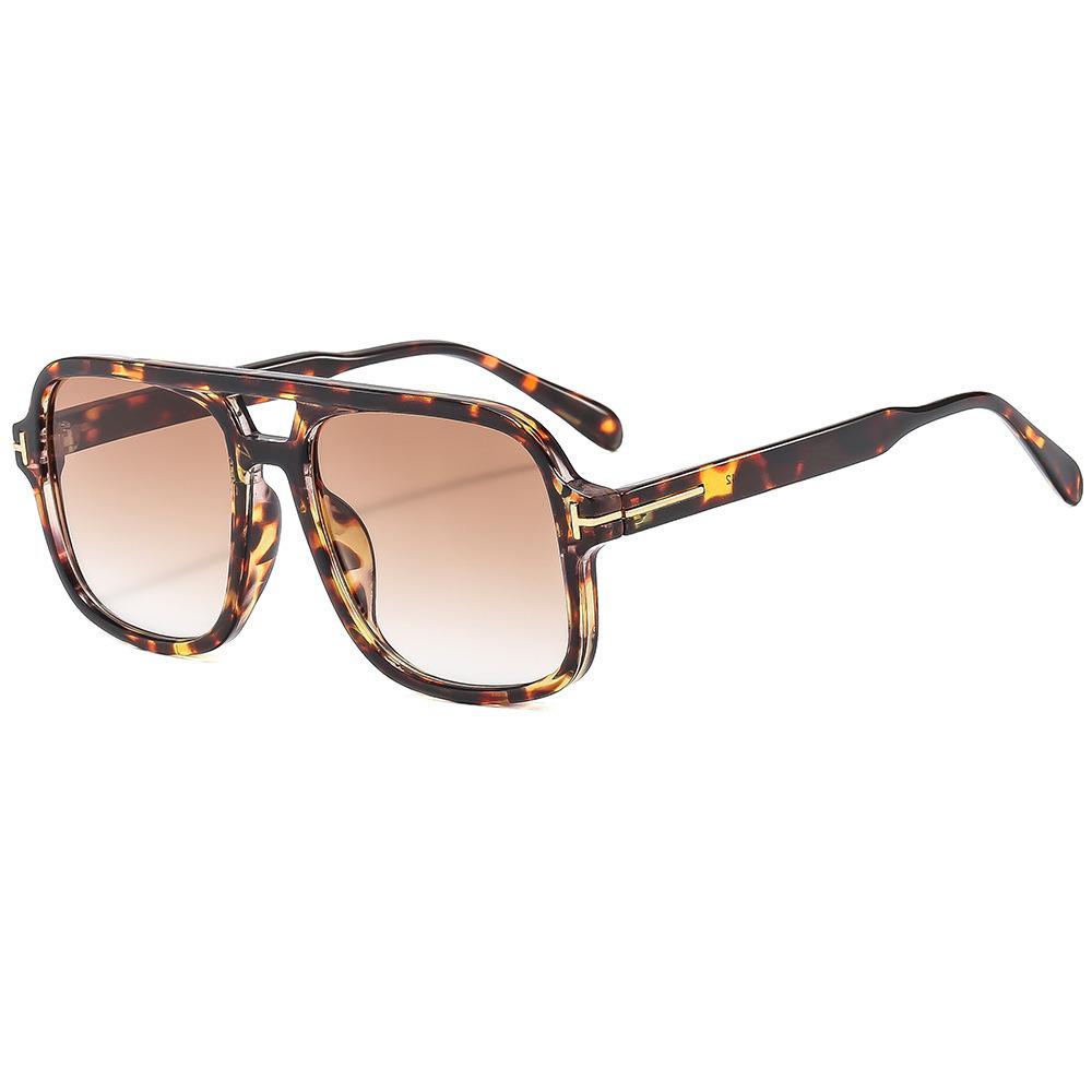 Óculos de Sol Aviador High-End Retrô com Barra em T e Dupla Ponte Anti-UV para Esportes ao Ar Livre