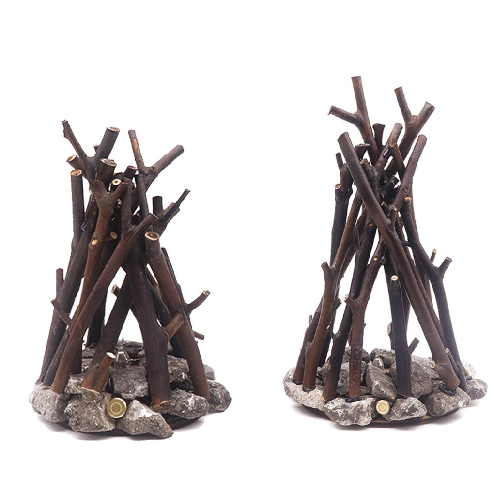 2025 New Soft Light Retro Flame Lamp Three Modes Illumination For Home And Cafe 3D Led Tree Branch Stone Lights Charging