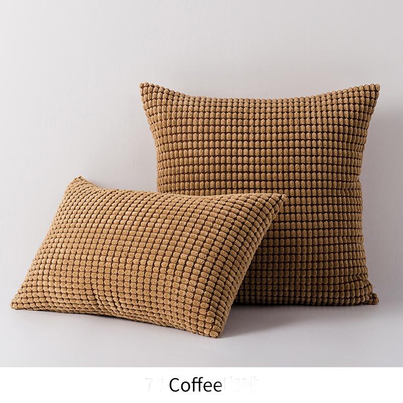

10 цветов, подушка в полоску, крупнозернистая наволочка для дивана, современная простая квадратная вельветовая наволочка с кукурузой кофейный