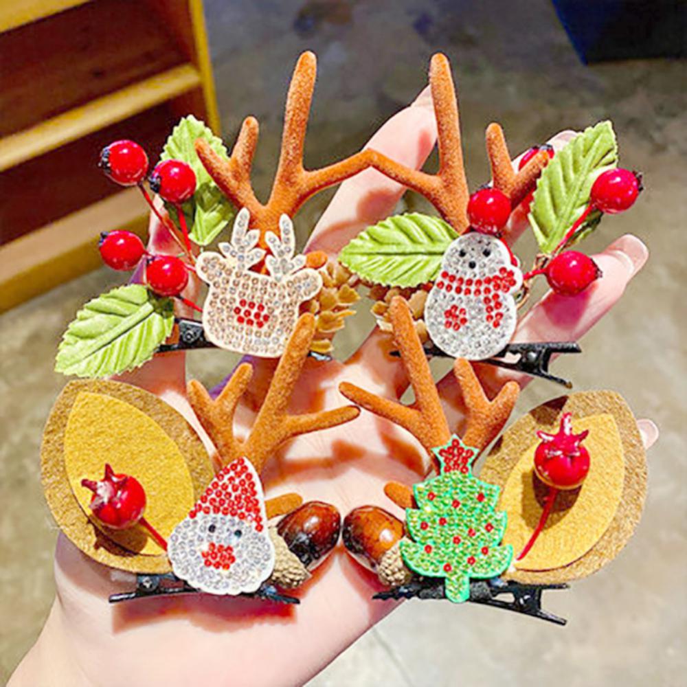 Pinza para el Pelo Colorida Orejas de Ciervo Navideñas Pinza para el Pelo Diadema Diadema de Moda para Niñas Tocado de Halloween Accesorios para el Cabello