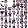 56Pcs Dark Gothic & Cartoon Aesthetic Stickers, Pvc, Reusable, Diy Water Bottles, Laptops, Luggage - Waterproof Decals 14+, Gift