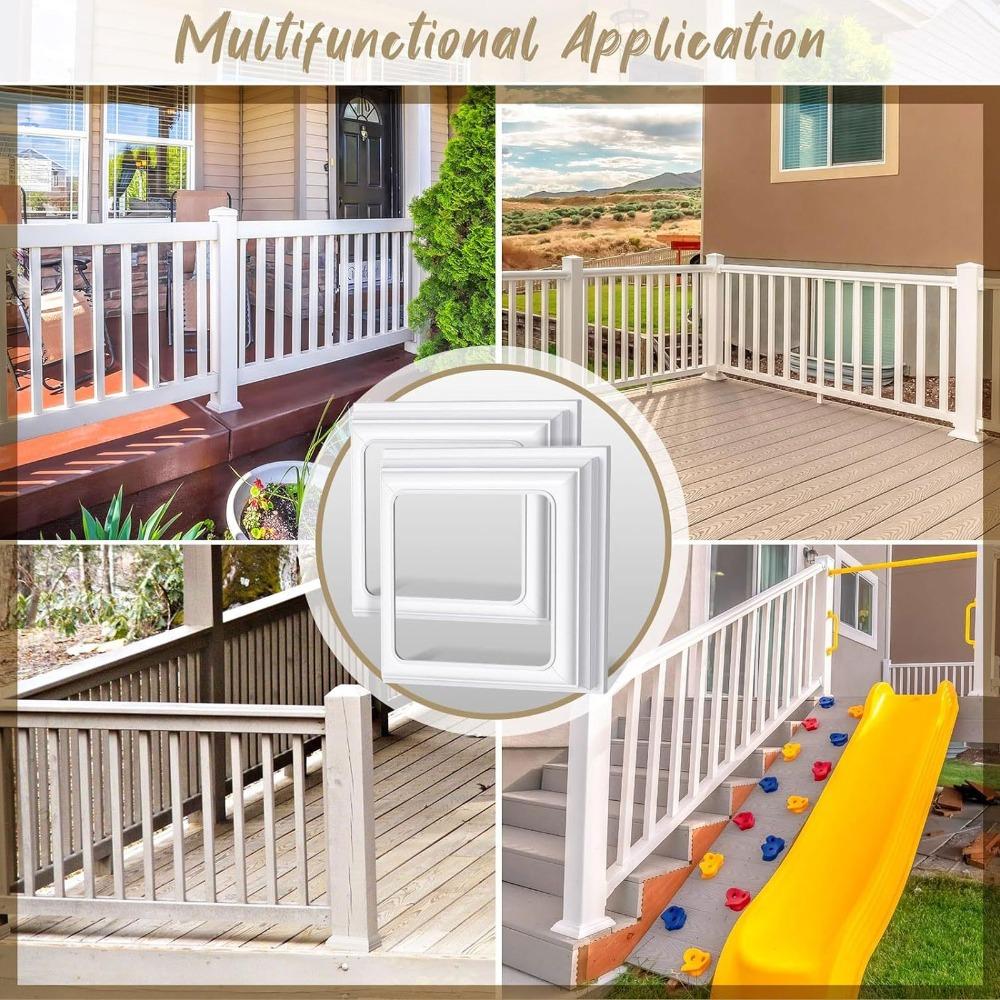 4PCS 4x4 Inch PVC Post Skirt Decorative Deck Column Cover Baluster Post Base Cover Deck